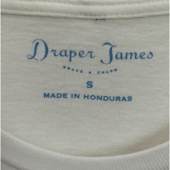 Draper James T Shirt Raised By A Strong Woman Tee White with Blue Size Small‎ - Picture 7 of 7